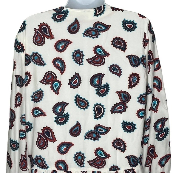 Tommy Hilfiger Ruth Paisley Print Dress 6 Shift Drop Waist Ruffle Hem Boho - Picture 6 of 8